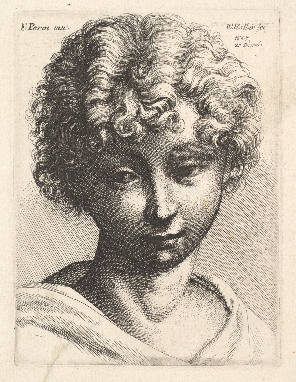 Chef för en ung flicka, 1645. av Wenceslaus Hollar