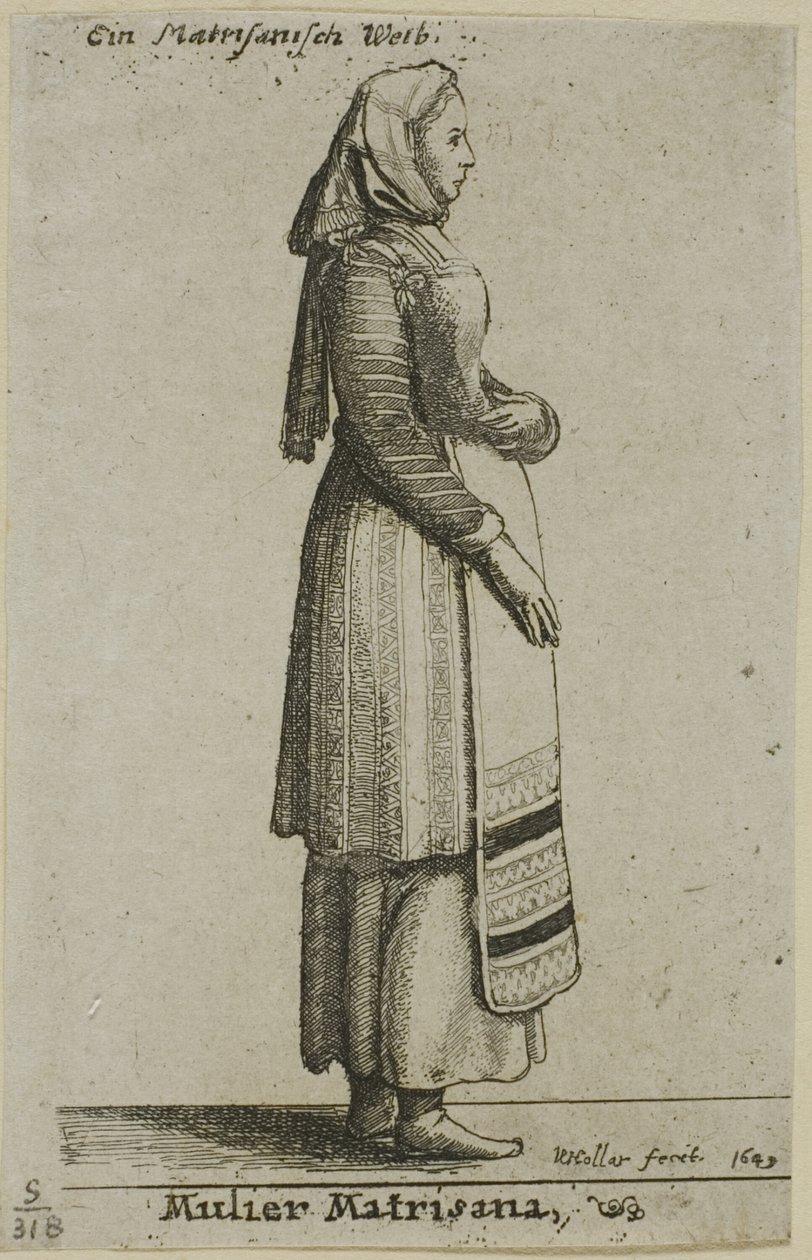 Ungersk kvinna av Wenceslaus Hollar