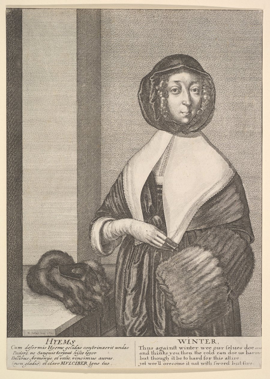 Hyems - Winter Tre fjärdedels säsonger, 1641. av Wenceslaus Hollar
