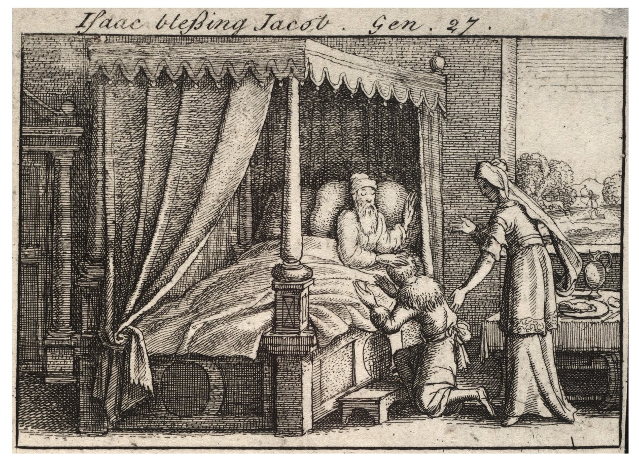 Isak välsignar Jakob. Tillstånd 2 av Wenceslaus Hollar