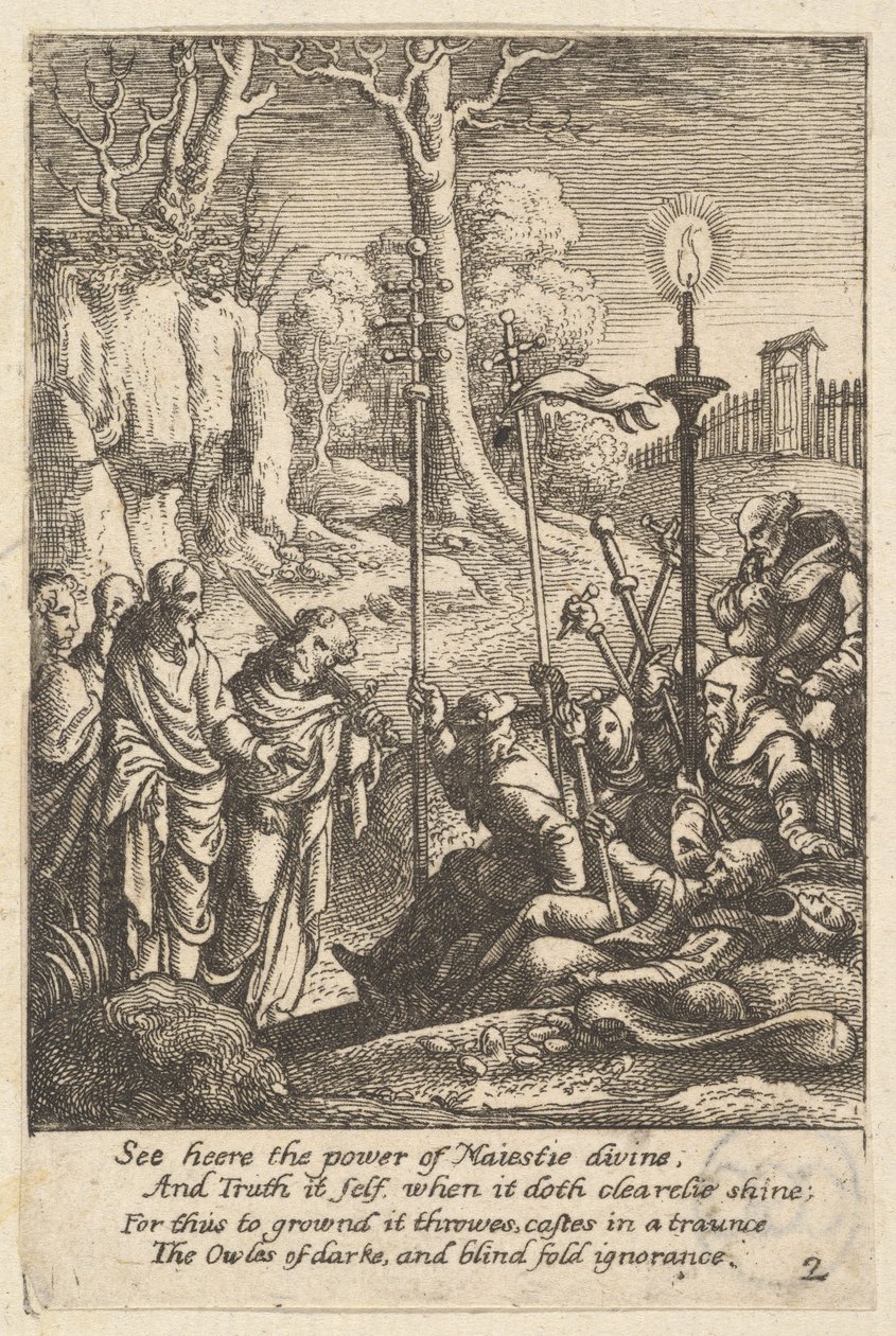Jesus konfronterar sina belackare, 1625-77. av Wenceslaus Hollar