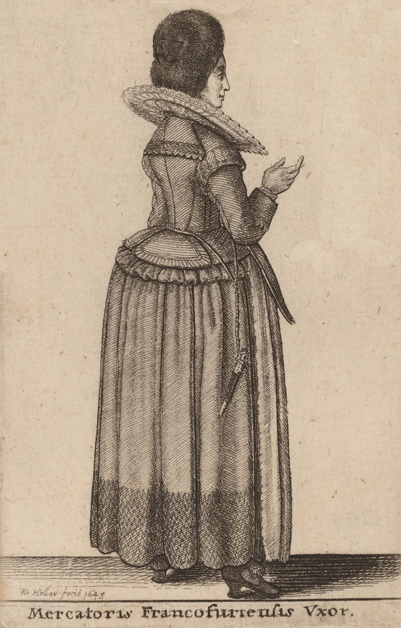 Vxor av Frankfurts köpman, 1600-talet. av Wenceslaus Hollar