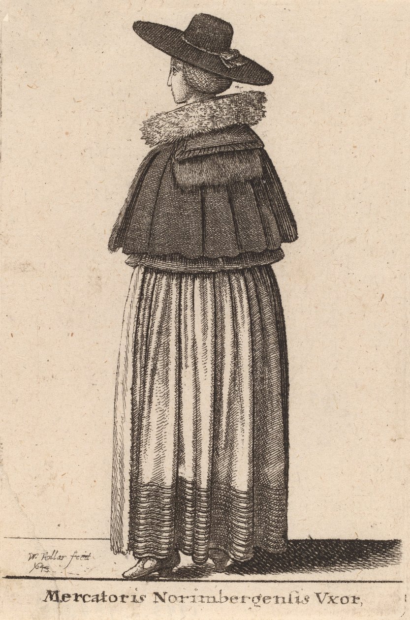 Hustru till Nürnbergköpmannen, 1643. av Wenceslaus Hollar