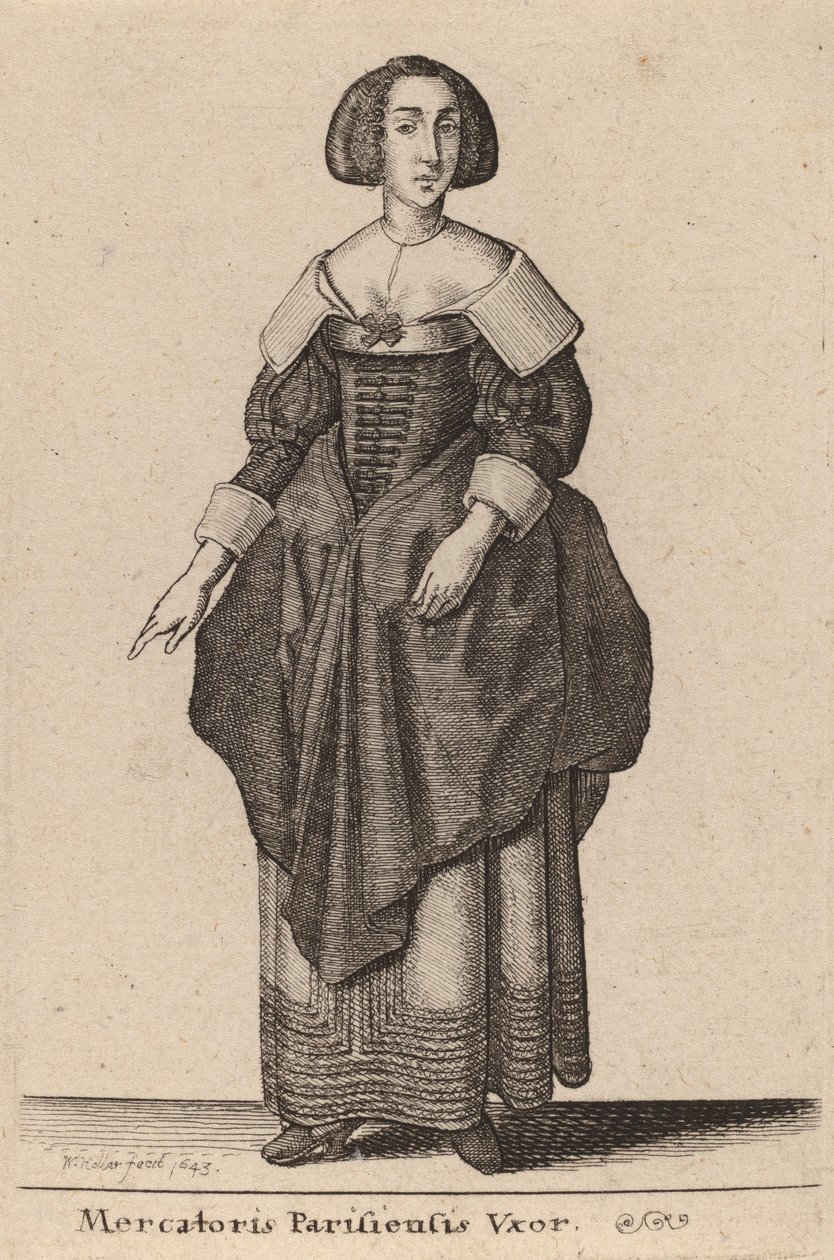 Hustru till en köpman i Paris, 1643. av Wenceslaus Hollar