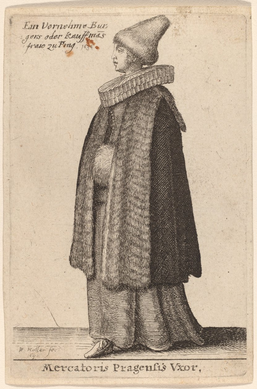 Hustru till köpmannen i Prag av Wenceslaus Hollar