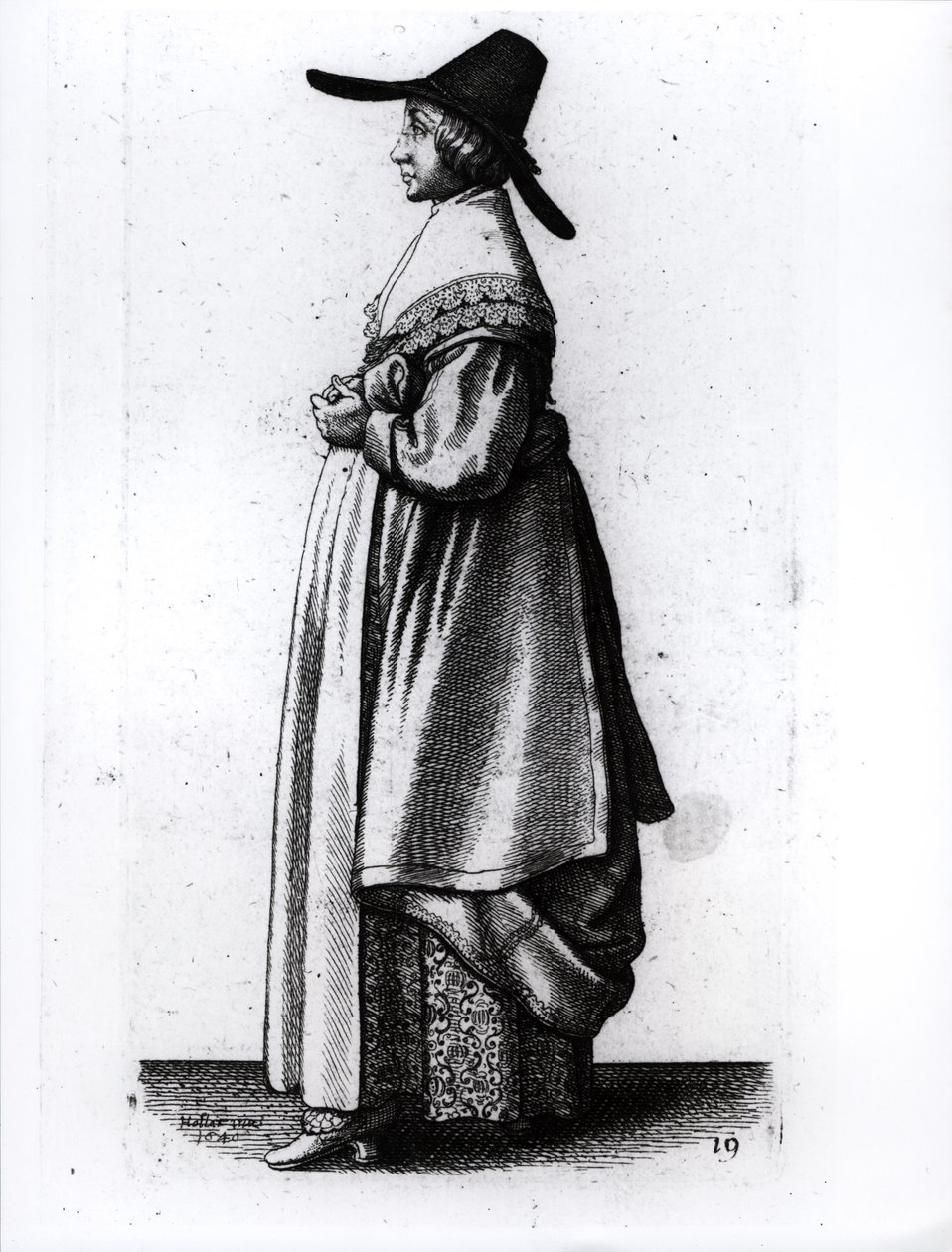Köpmannens hustru, 1640 av Wenceslaus Hollar