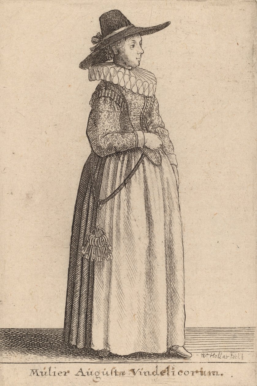 Hustru till Augusta av Vindelico. av Wenceslaus Hollar