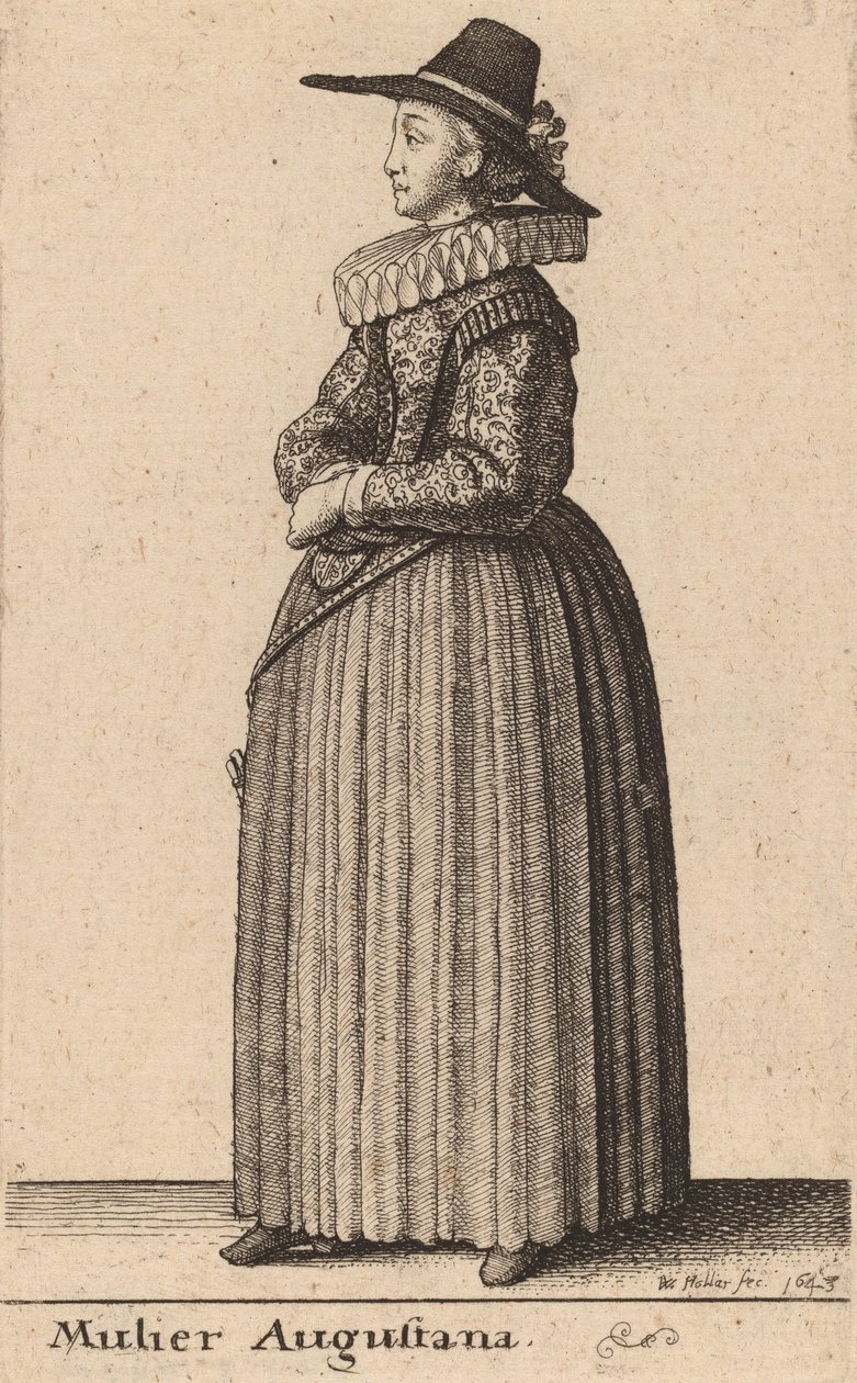 En augustansk kvinna, 1643. av Wenceslaus Hollar