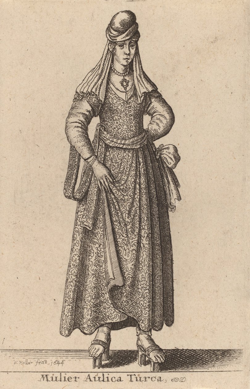 En turkisk hovkvinna, 1644. av Wenceslaus Hollar