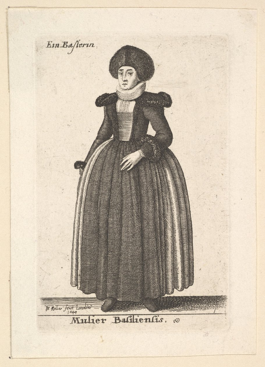 Kvinna från Basel av Wenceslaus Hollar
