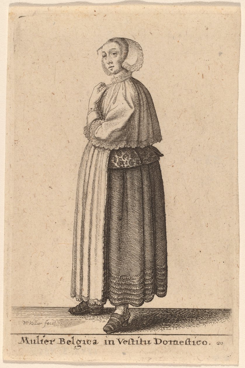 En belgisk kvinna i hemdräkt av Wenceslaus Hollar