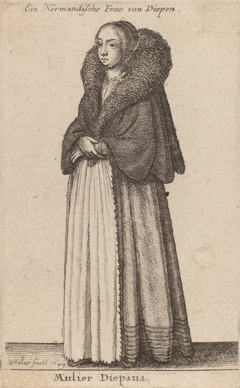 Diepana kvinna, 1649. av Wenceslaus Hollar