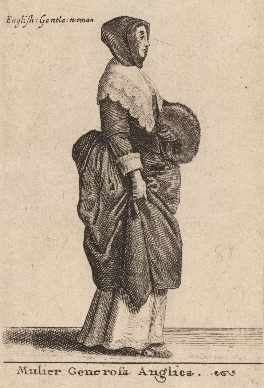 En generös engelsk kvinna, 1642. av Wenceslaus Hollar