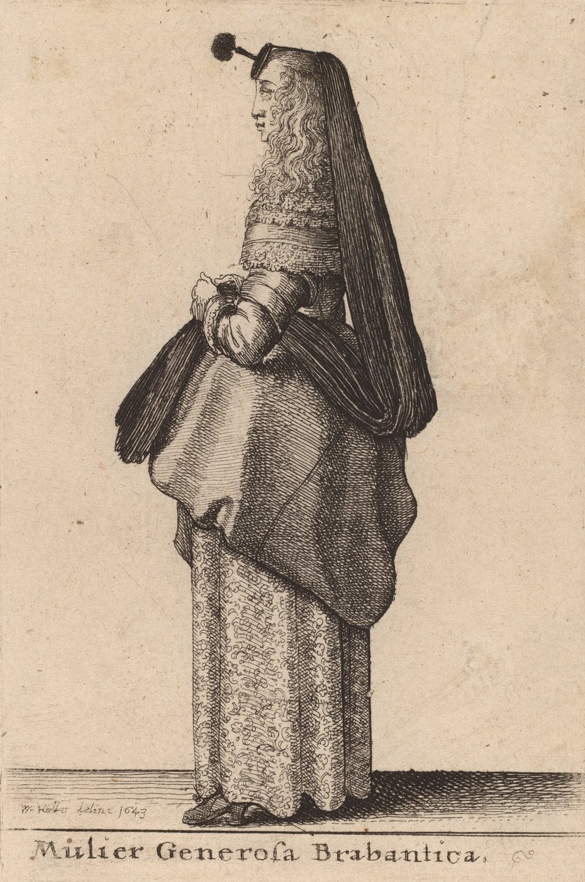 Den generösa kvinnan i Brabant, 1643. av Wenceslaus Hollar