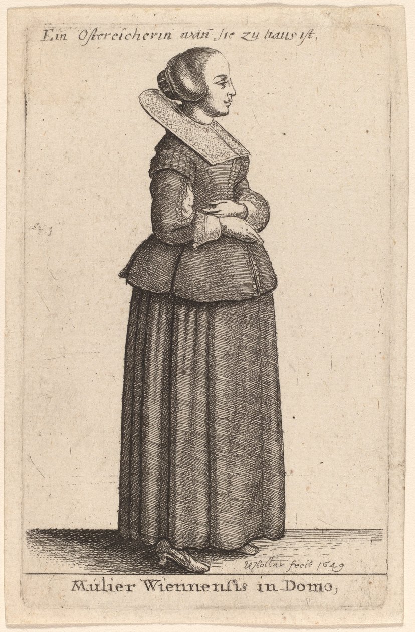 Wiens kvinna i huset av Wenceslaus Hollar