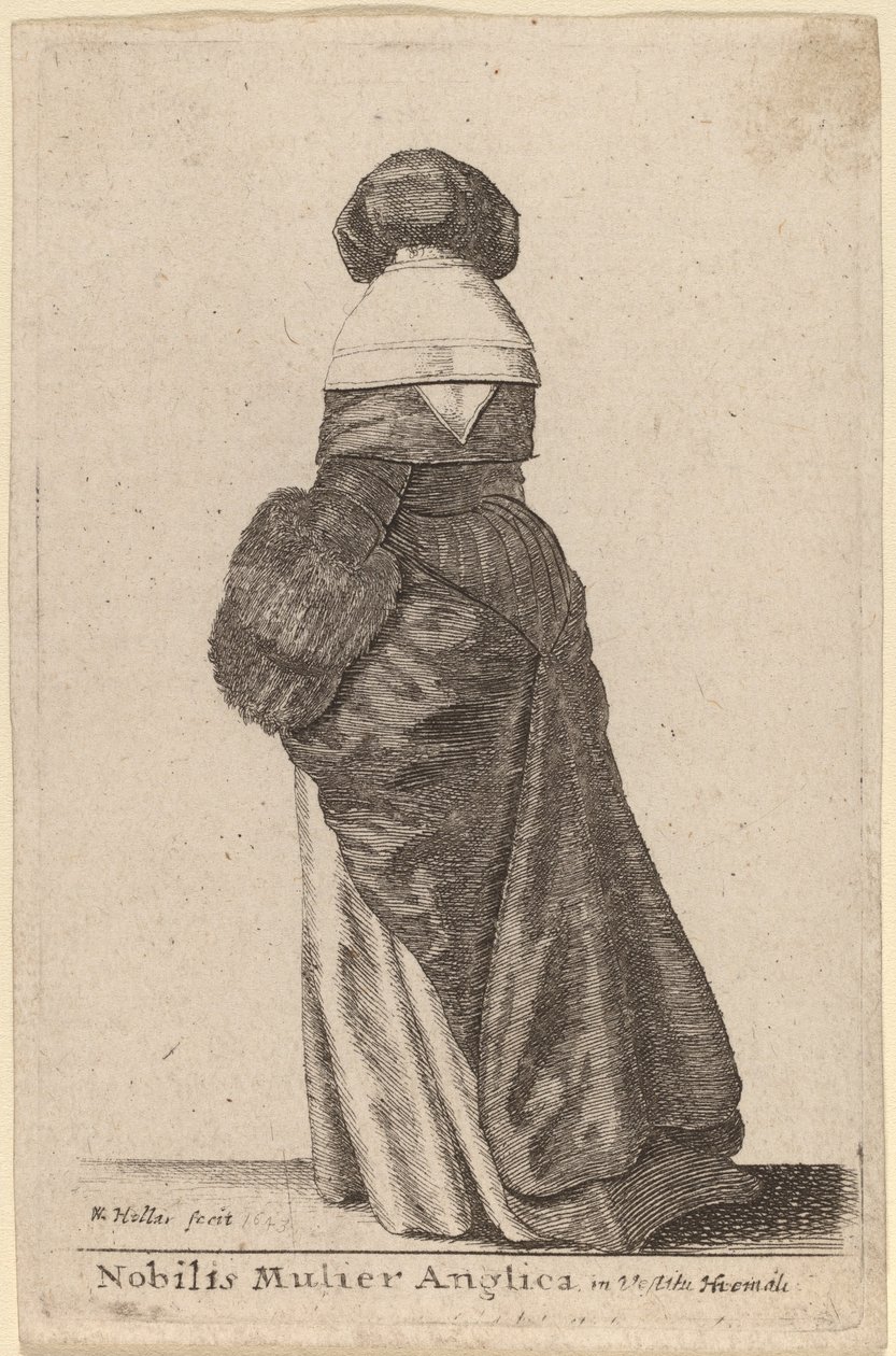 En ädel engelsk kvinna, i vinterklänning av Wenceslaus Hollar