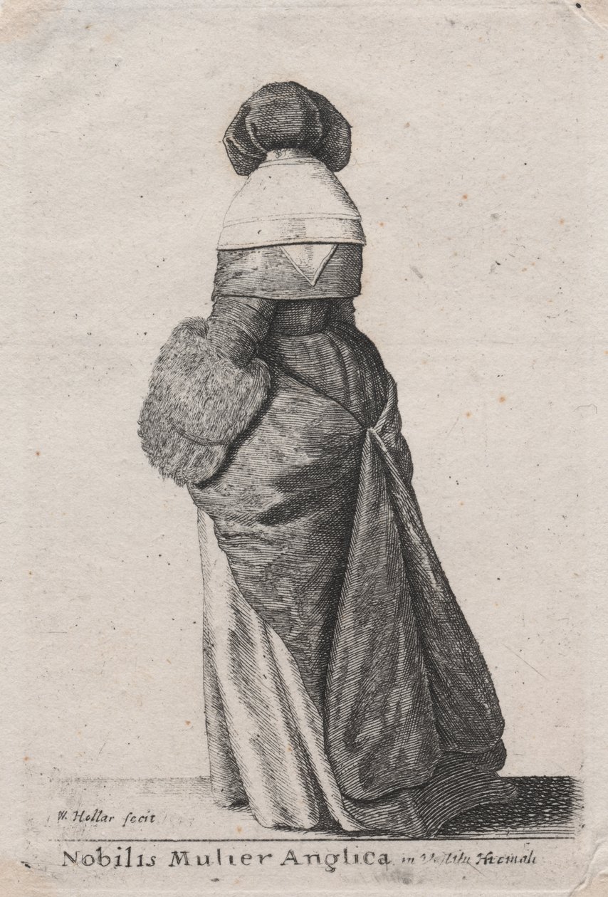 En ädel engelsk kvinna i vinterklänning, 1643 av Wenceslaus Hollar