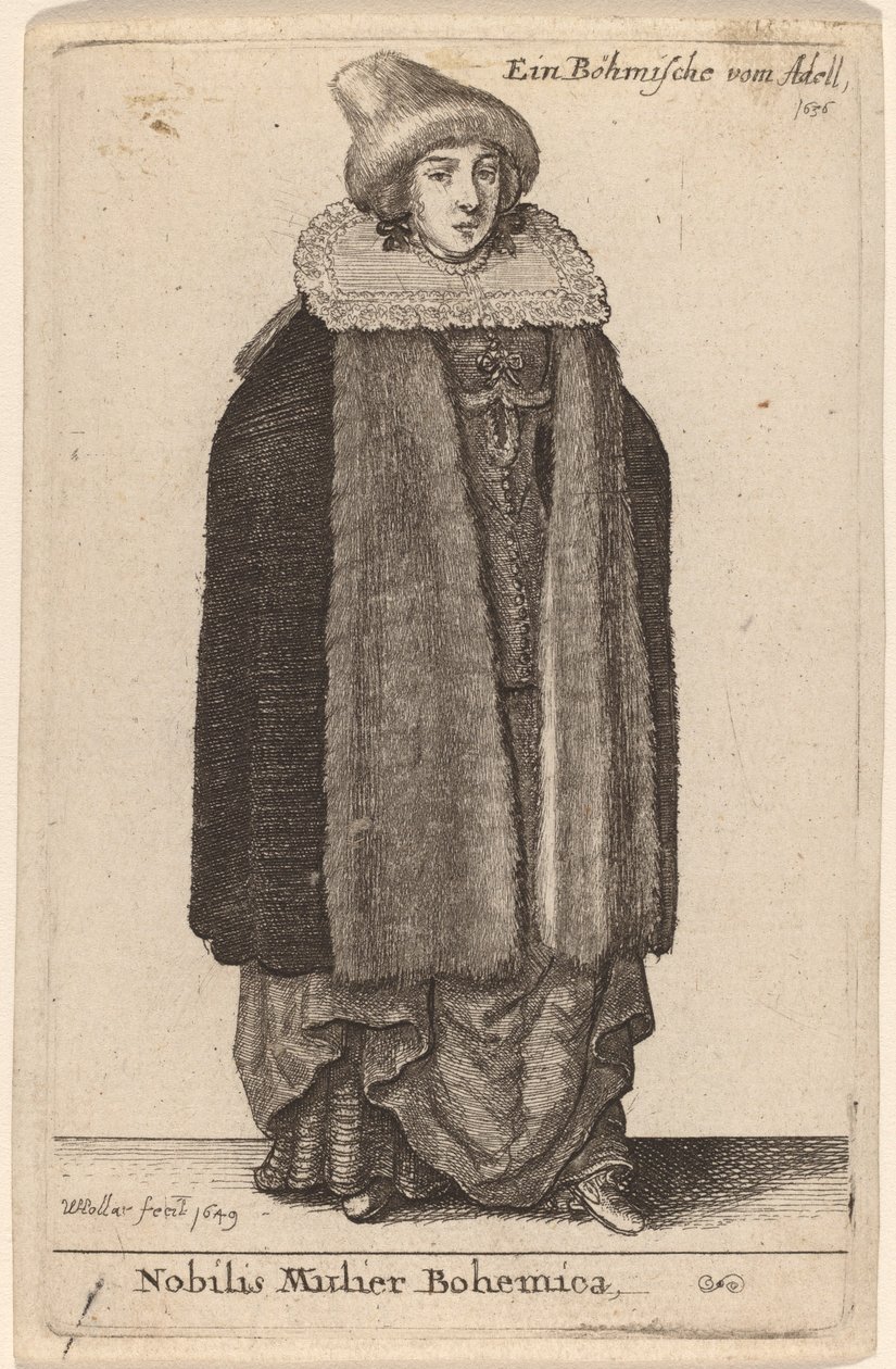 En ädel bohemsk kvinna av Wenceslaus Hollar