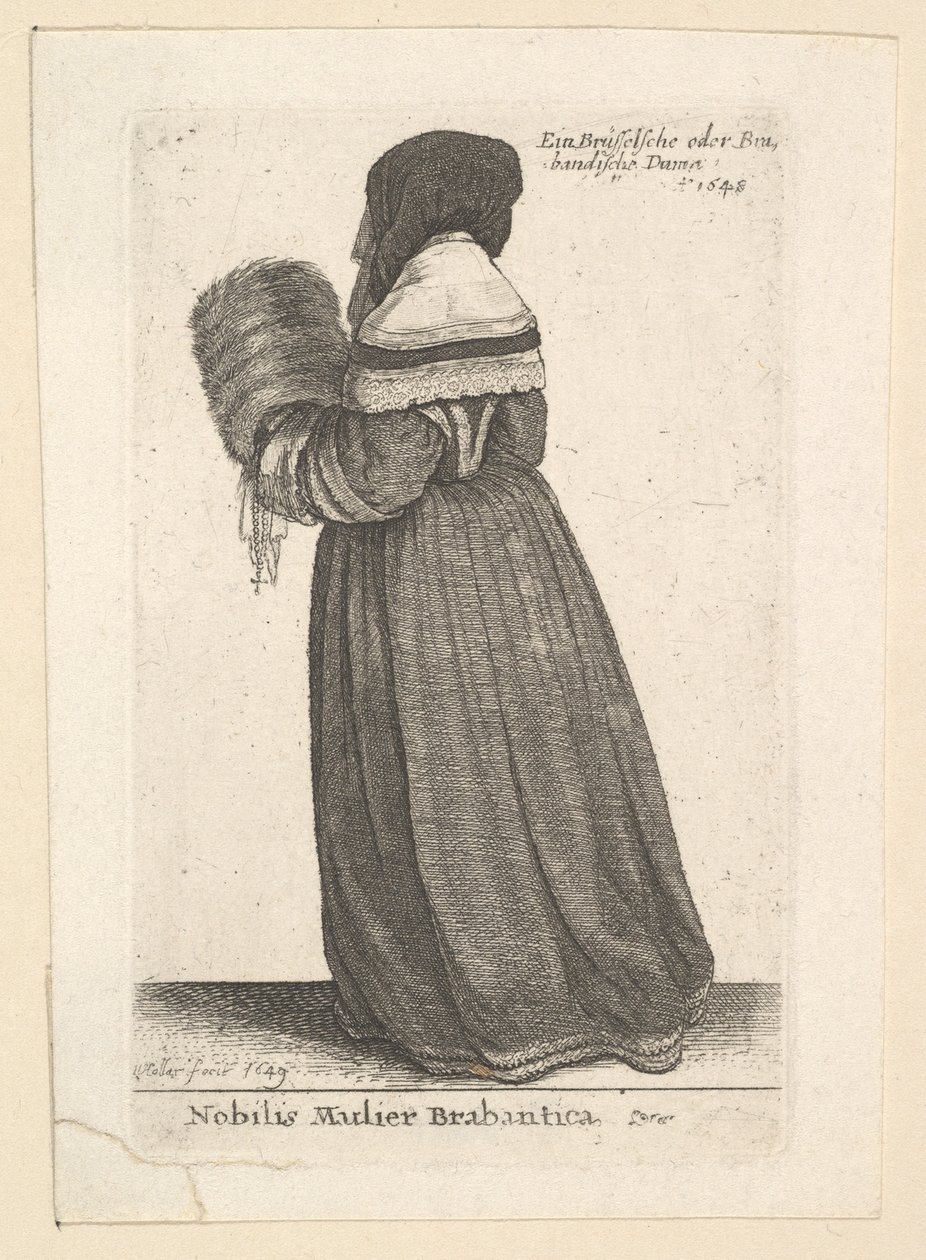 Adelskvinna från Brabant, Adelskvinna från Brabant, 1648 av Wenceslaus Hollar