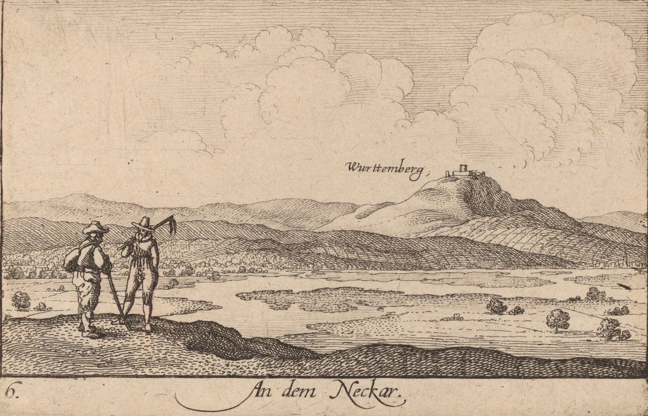 På Neckar, 1635. av Wenceslaus Hollar