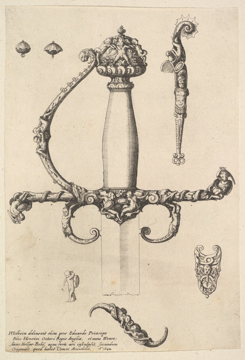 Dekorativt svärdsfäste, 1642. av Wenceslaus Hollar