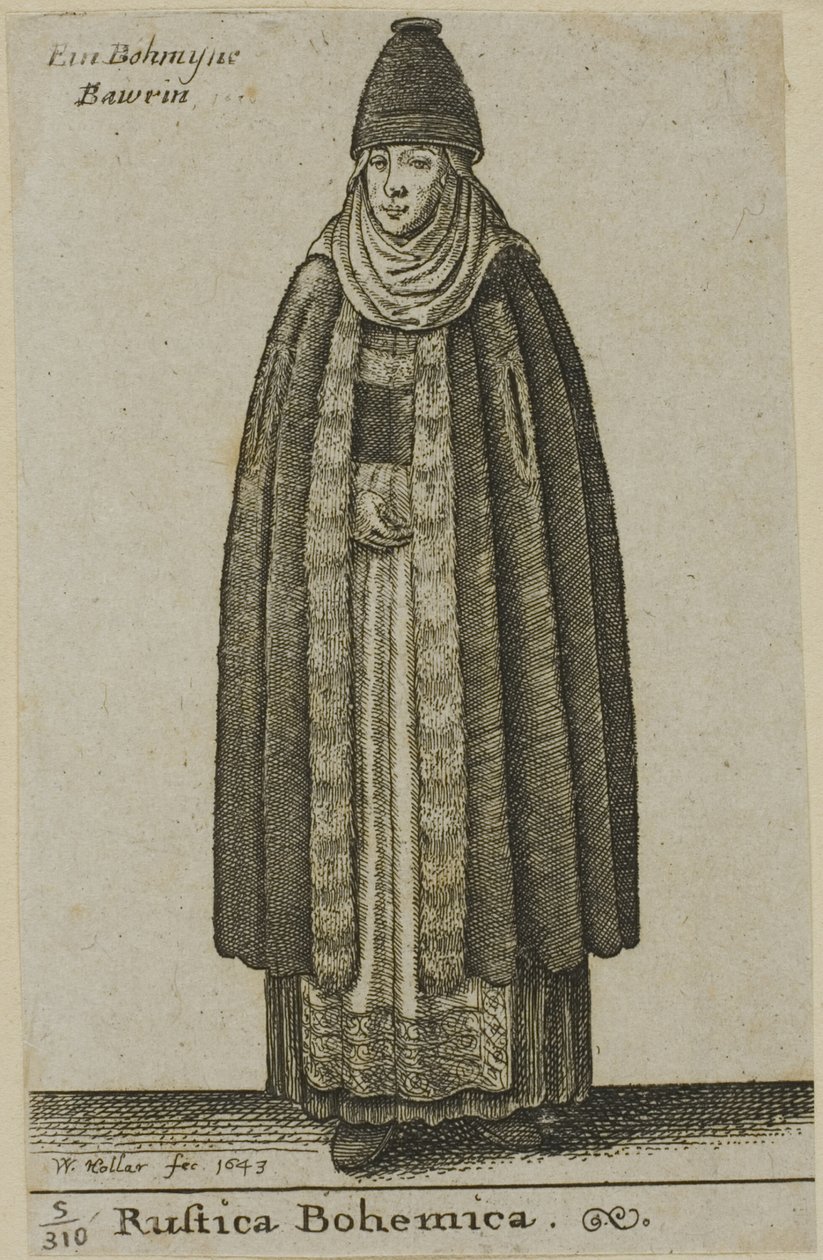 Bondkvinna från Böhmen av Wenceslaus Hollar
