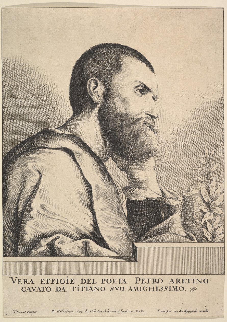 Pietro Aretino, 1649. av Wenceslaus Hollar
