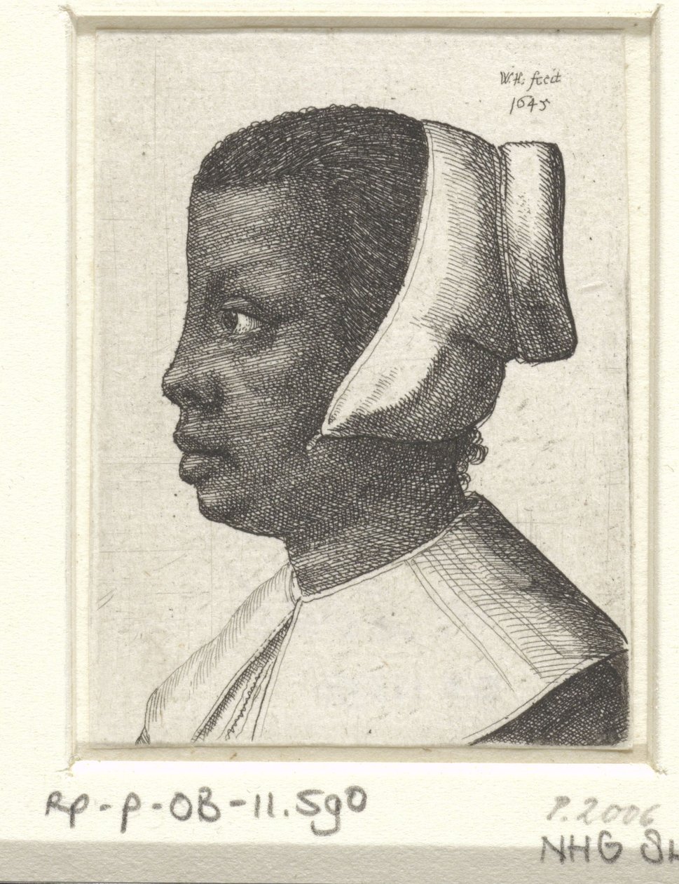 Porträtt av en ung svart kvinna av Wenceslaus Hollar
