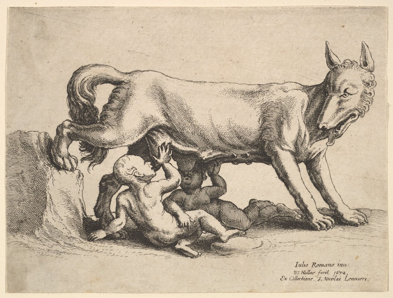 Romulus och Remus, 1652. av Wenceslaus Hollar