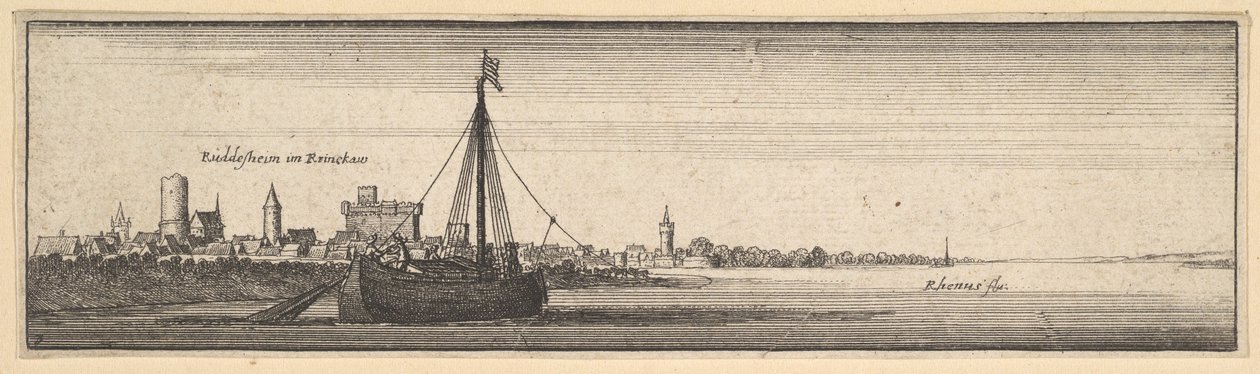 Rüdesheim, 1642-44. av Wenceslaus Hollar