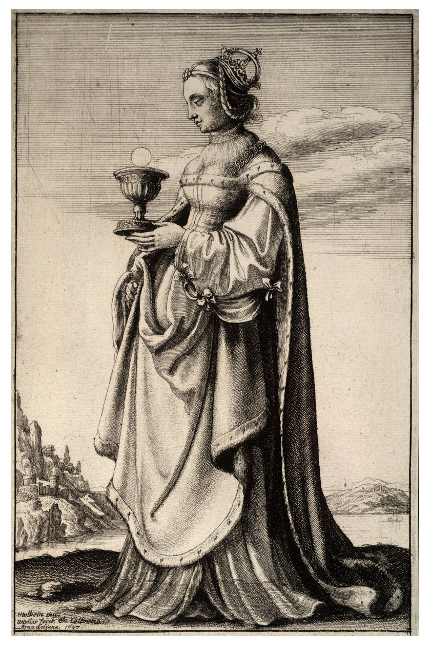 St Barbara av Wenceslaus Hollar