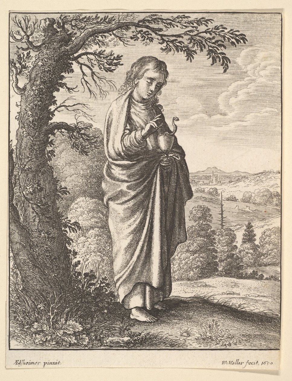 Johannes evangelisten, 1650. av Wenceslaus Hollar