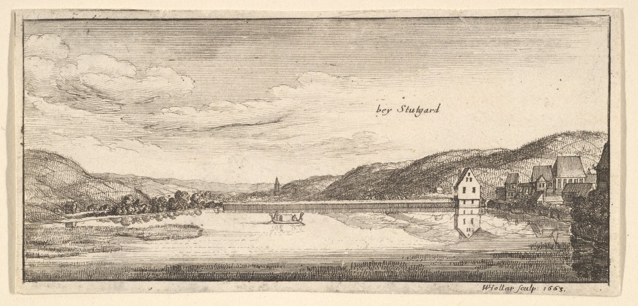 Stuttgart: Sjön, 1663-65. av Wenceslaus Hollar