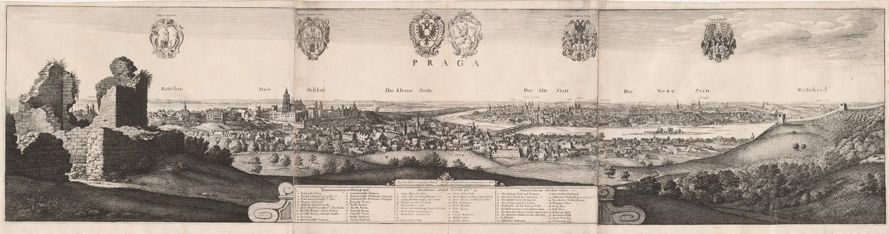 Den stora utsikten över Prag av Wenceslaus Hollar