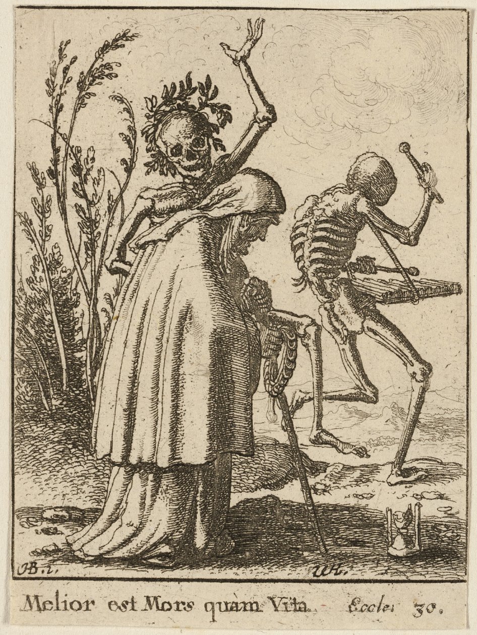 Den gamla kvinnan och döden av Wenceslaus Hollar