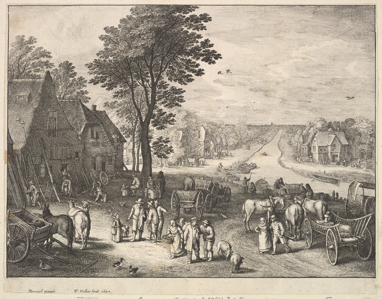 Den raka kanalen, 1650. av Wenceslaus Hollar
