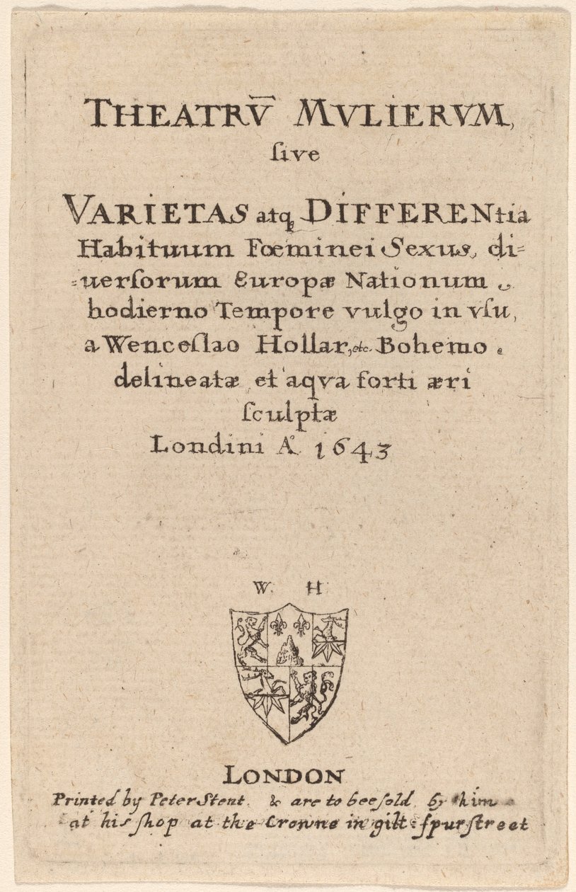 The Theatre of Women: Titelsida av Wenceslaus Hollar