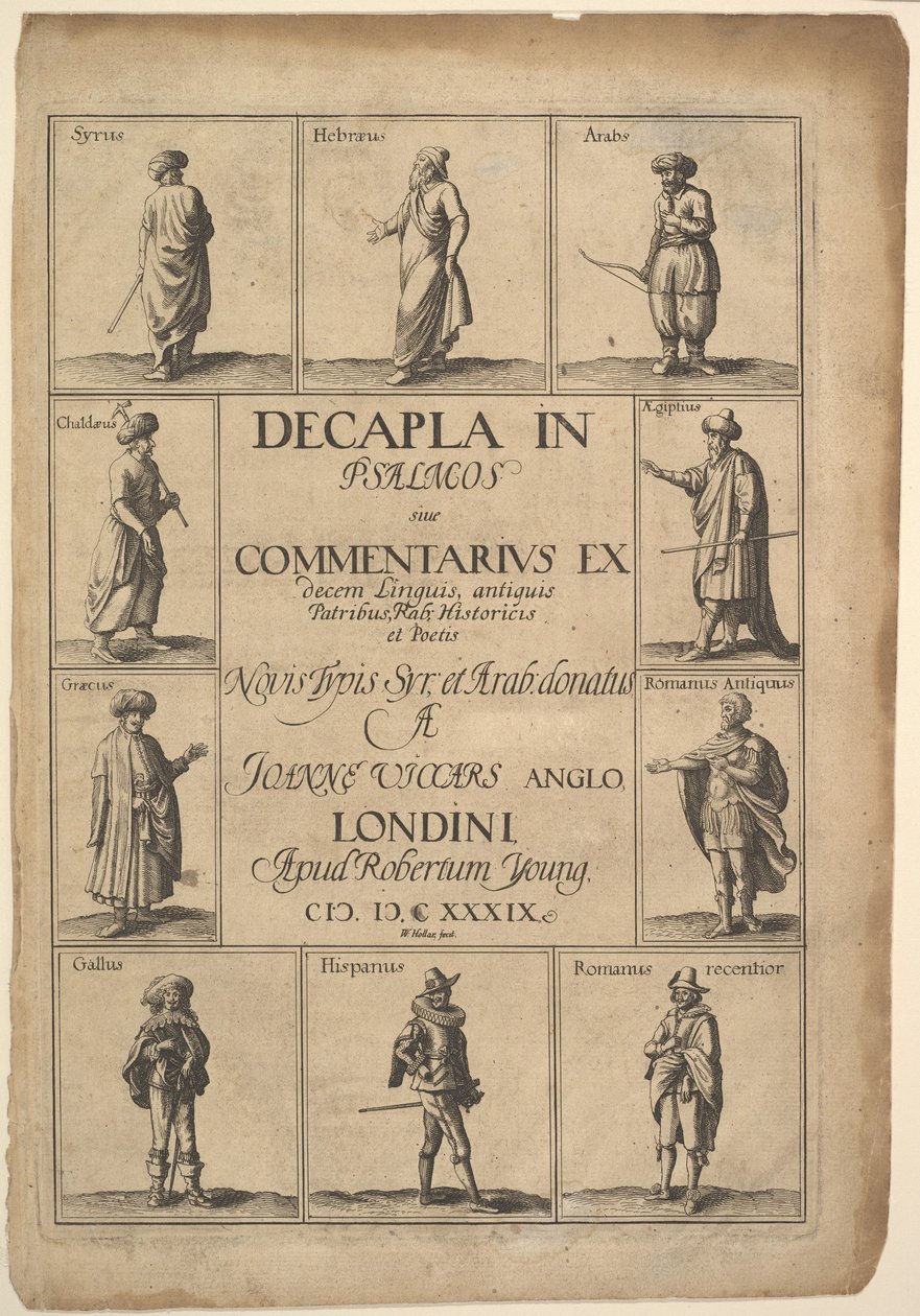 Titelsida: Decapla i Psalmos, 1639. av Wenceslaus Hollar