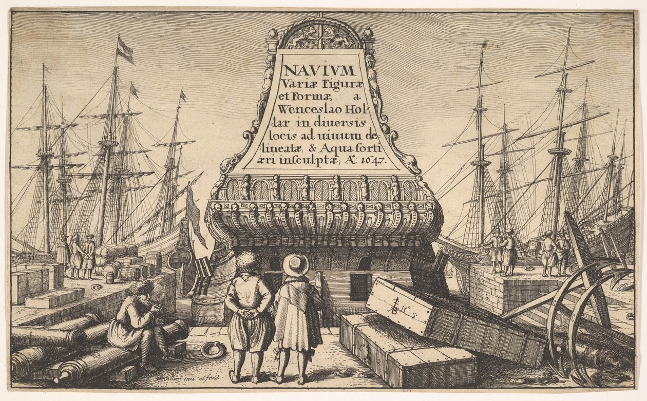 Titelsida: Holländska skepp, 1647. av Wenceslaus Hollar