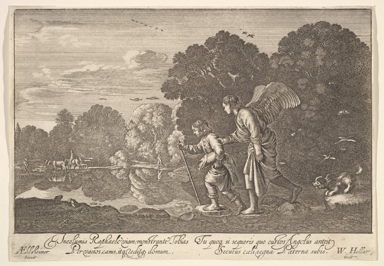 Tobias och ängeln, 1644-52. av Wenceslaus Hollar