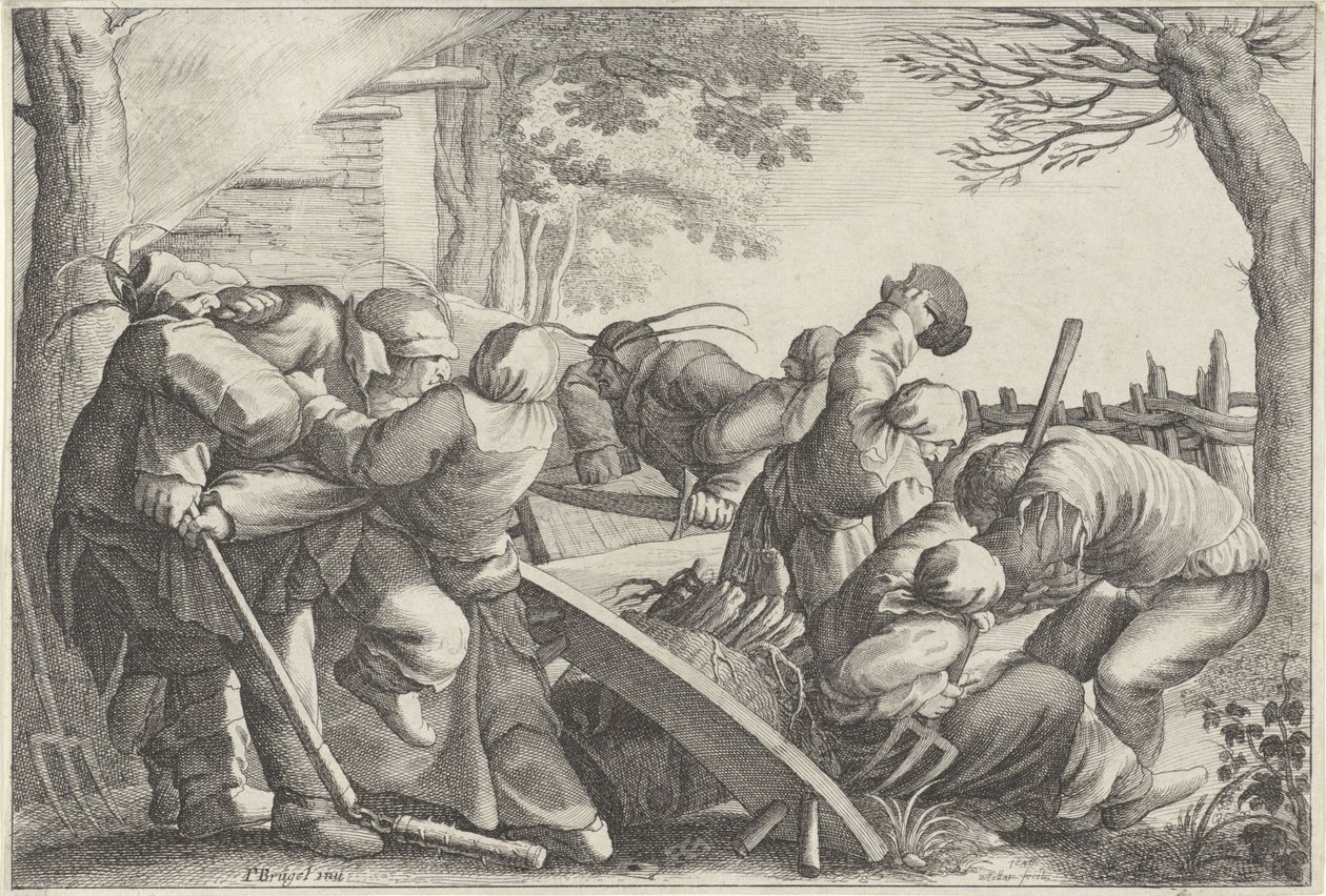 Stridande bönder av Wenceslaus Hollar