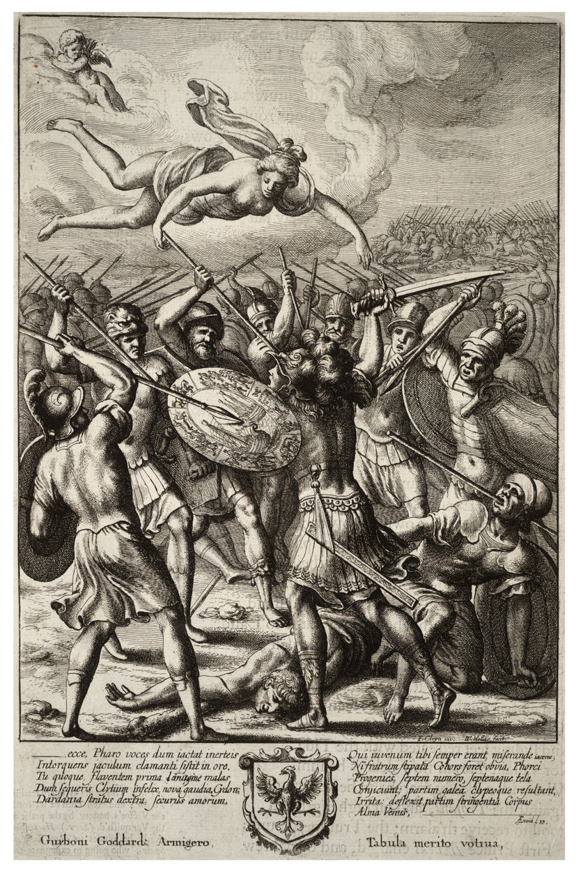 Venus skyddar Aeneas. Tillstånd 2 av Wenceslaus Hollar