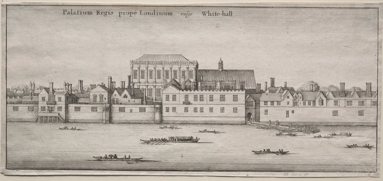 Utsikt över London: Whitehall från floden av Wenceslaus Hollar