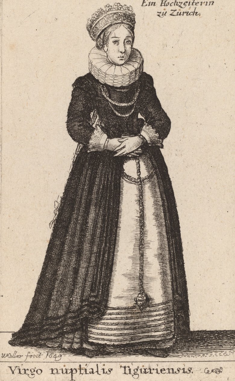 Jungfru från det tiguriska bröllopet, 1649. av Wenceslaus Hollar