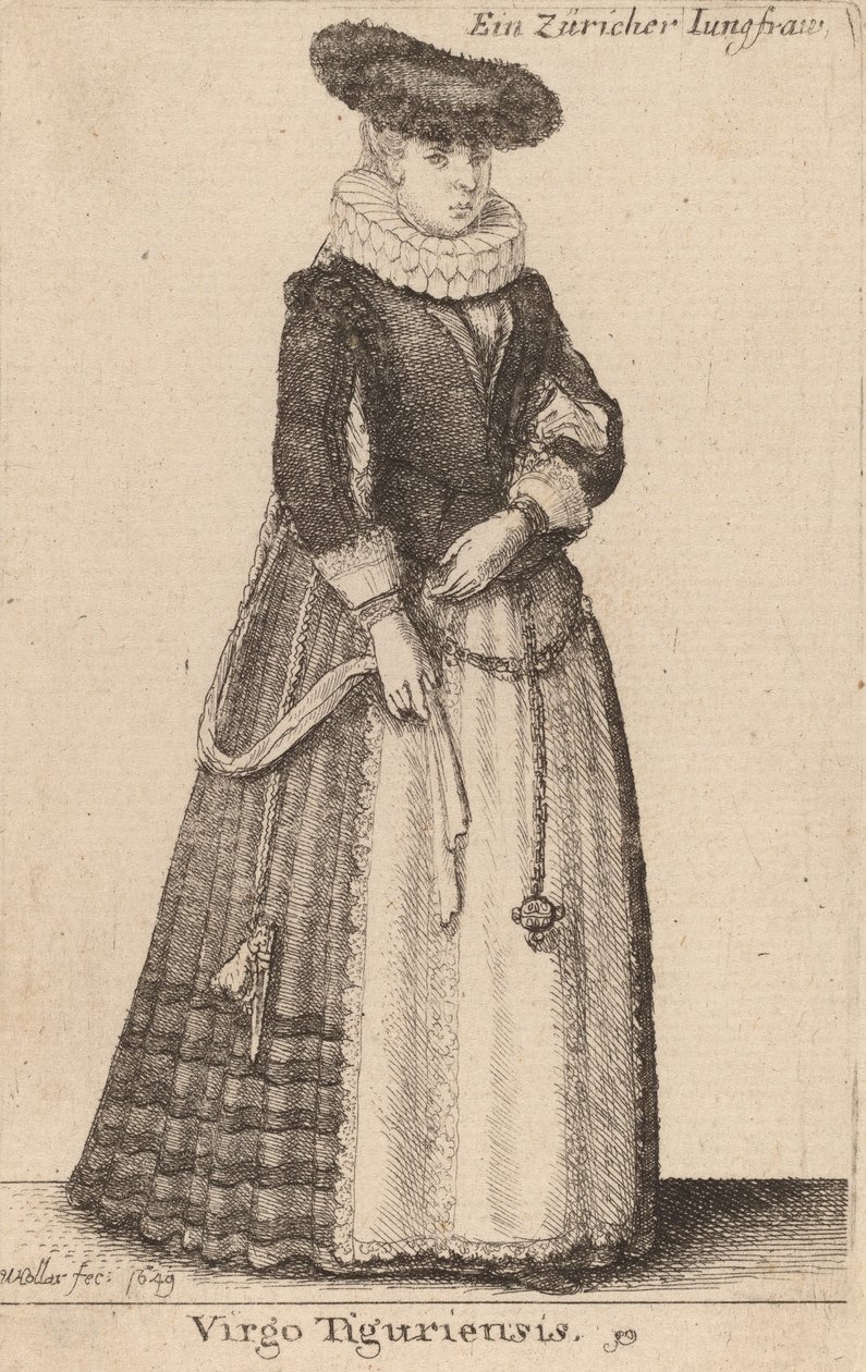Jungfrun Tiguriensis, 1649. av Wenceslaus Hollar