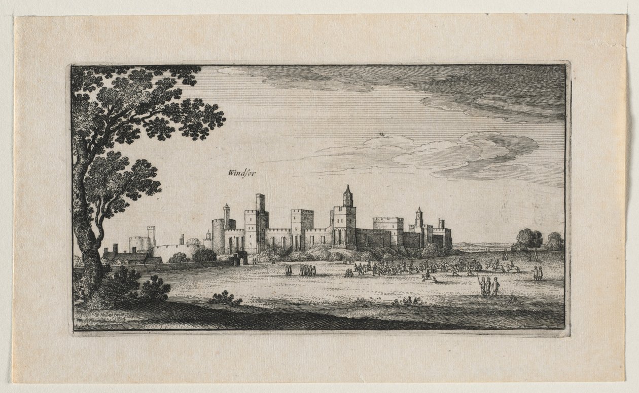 Windsor Castle från sydost, 1644. av Wenceslaus Hollar