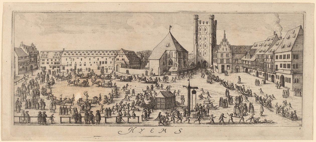 Vinter: Paradplatsen av Wenceslaus Hollar