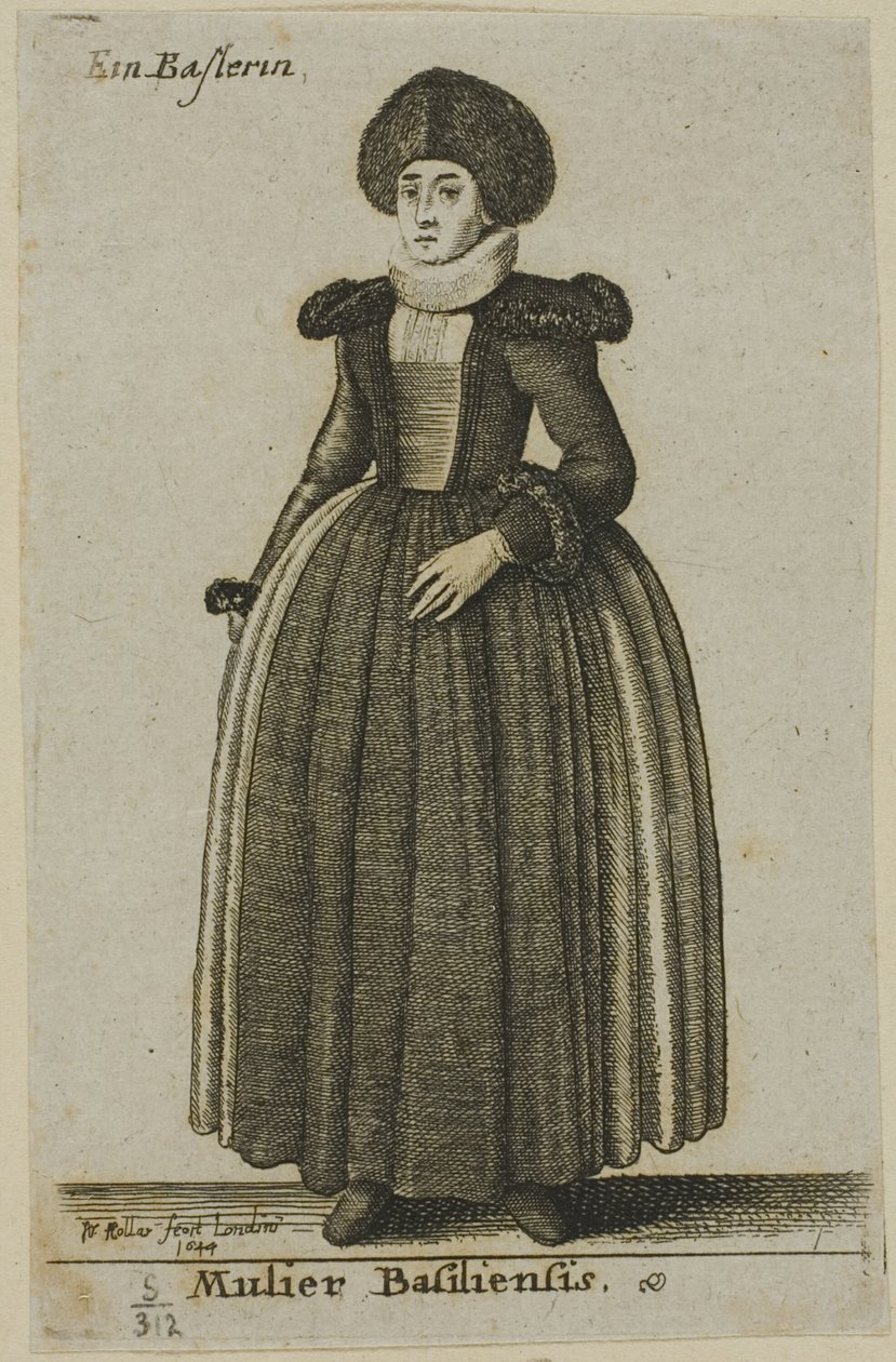 Kvinna från Basel av Wenceslaus Hollar