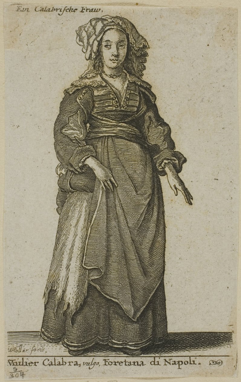 Kvinna från Kalabrien av Wenceslaus Hollar