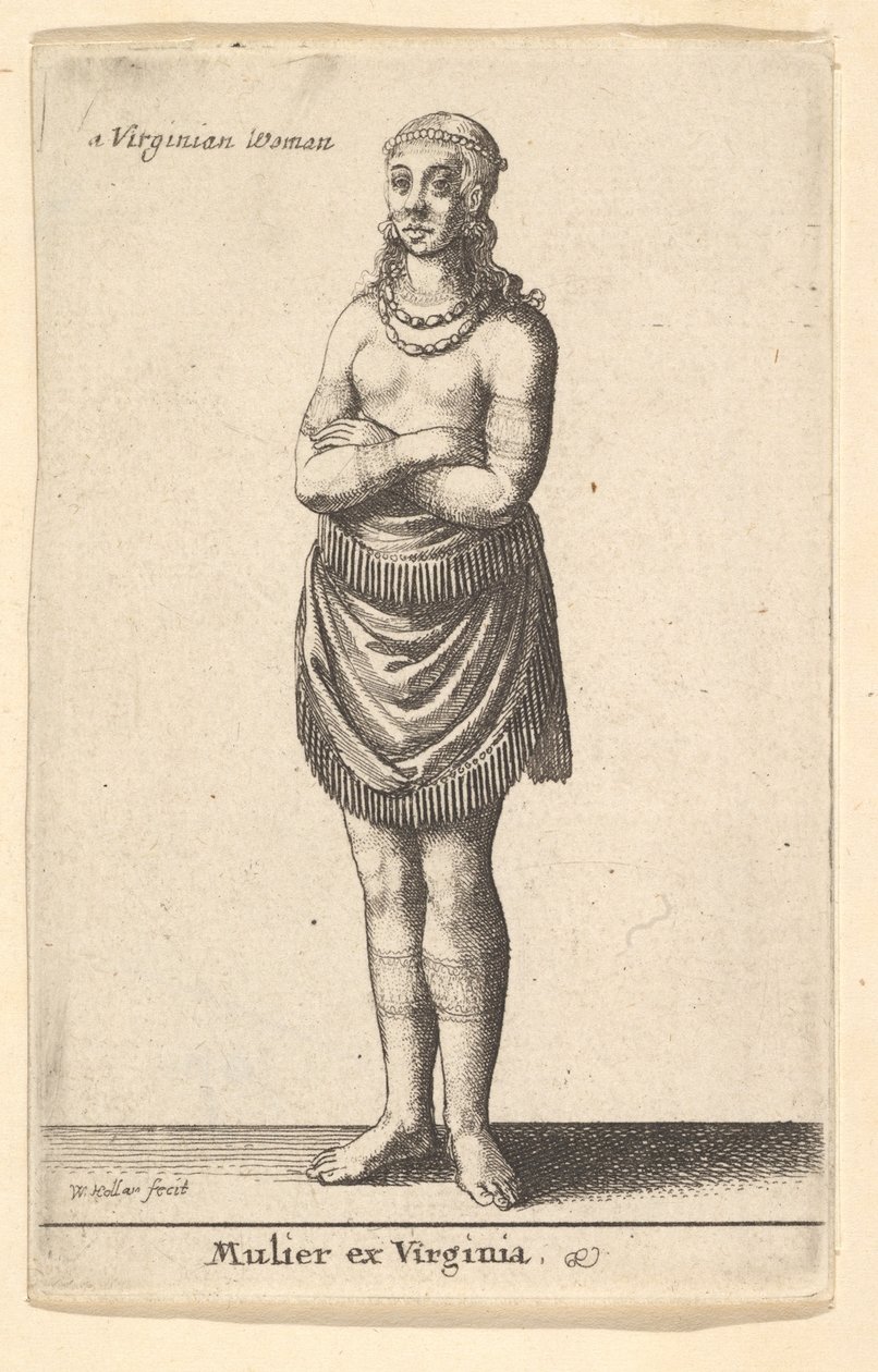 Kvinna från Virginia, ca. 1643. av Wenceslaus Hollar